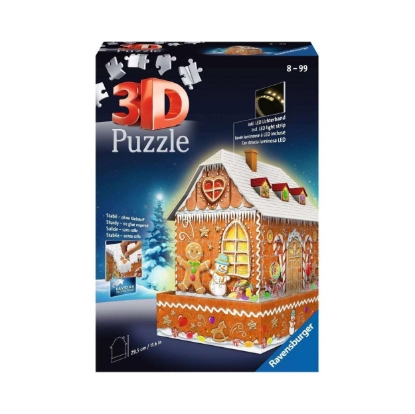 Picture of Ravensburger 3D Puzzle Midi: Gingerbread House Night Edition (216pcs) (11237)