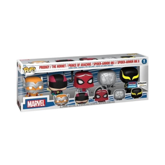 Picture of Funko Pop! 5-Pack Marvel: Spider-Man - Prodigy / The Hornet / Prince of Arachne / Spider-Armor MK I / Spider-Armor MK II (Amazon Exclusive) Vinyl Figures