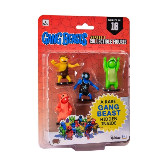 Picture of P.M.I. Gang Beasts Collectible Figures - 5 Pack -including 1 rare hidden character (S1) (Random) (GB2040)