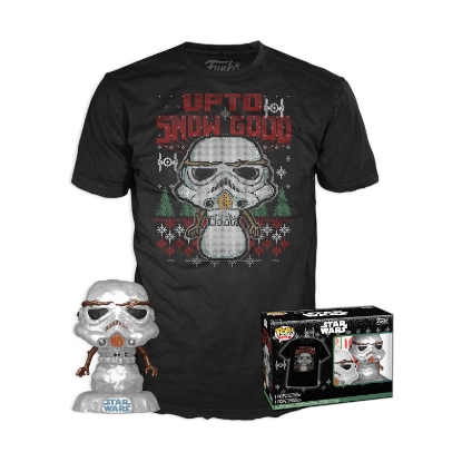 Picture of Funko Pop! Tees (Adult) Disney: Star Wars - Holiday Stormtrooper (Metallic) Vinyl Figure & T-Shirt (L)