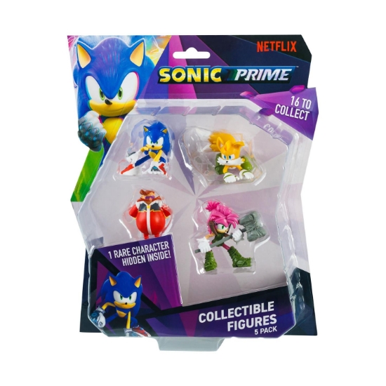Picture of P.M.I. Sonic Prime - 5 Pack -including 1 rare hidden character (S1) Collectible Figures (6.5cm) (Random) (SON2040)