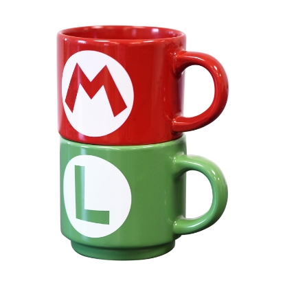 Picture of Pyramid Nintendo: Super Mario (Mario Luigi Initial) - Stackable Mugs Set (GP86738)