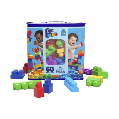 Picture of MEGA BLOKS FIRST BUILDERS BIG BUILDING BAG 60pcs BLUE (DCH55)