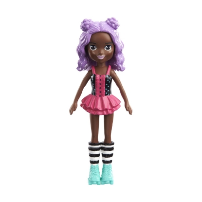 Picture of Mattel Polly Pocket Impulse Doll - Dark Skin Doll with Roller (HKV80)