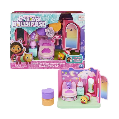 Picture of Spin Master Gabby's Dollhouse: Pillow Cat's Sweet Dreams Bedroom Deluxe Room Set (6062037)