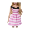 Picture of Mattel Barbie® 65th Anniversary - Blonde Doll with Pink Striped Dress (HTH66)