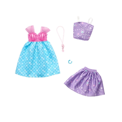 Picture of Μattel Barbie: Fashions 2-Pack Clothing Set - Mermaid Dress, Purple Set & Accessories (HRH44)