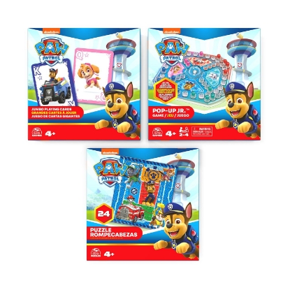 Picture of Spin Master Paw Patrol: Game Bundle - Jumbo Cards, Pop-Up Game, 24-Piece Puzzle (6066829)