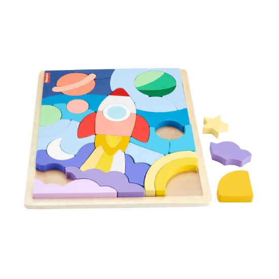Picture of Fisher-Price - Wooden Space Blocks Puzzle (HXY42)
