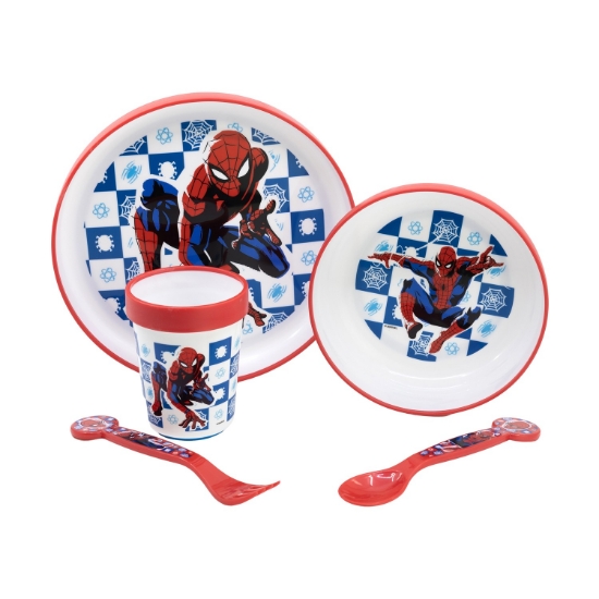 Picture of Stor: Marvel: Spider-Man Arachnid Grid -  Non Slip 5 Pcs Bicolor Premium Set  (74781)