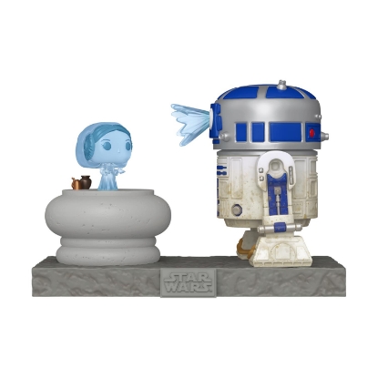 Picture of Funko Pop! Deluxe: Star Wars - R2-D2  and Princess Leia Hologram #766 Bobble-Heads Vinyl Figures