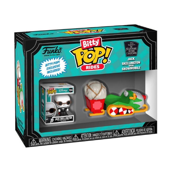 Picture of Funko Bitty Pop! Rides: The Nightmare Before Christmas - Jack Skellington with Snowmobile Vinyl Figures