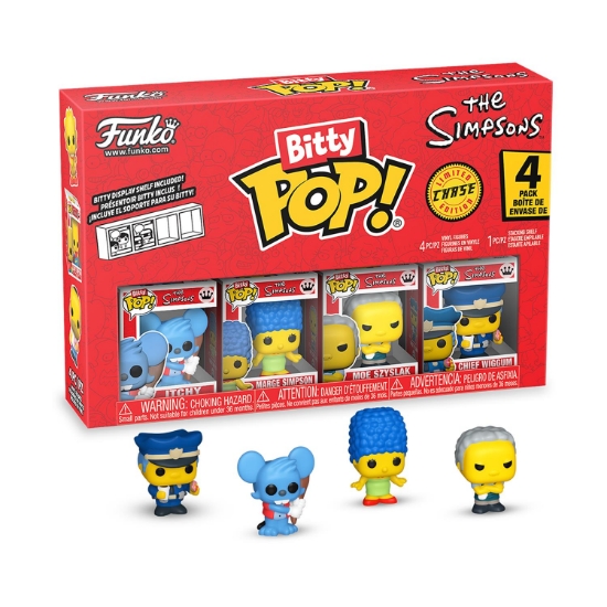 Picture of Funko Bitty Pop! 4-Pack: The Simpsons - Itchy, Marge Simpson, Moe Szyslak, Chief Wiggum Vinyl Figures