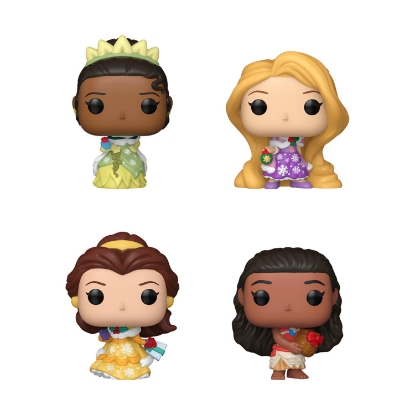 Picture of Funko Pocket Pop! Capsule: Princess Holiday - Moana, Belle, Tiana, Rapunzel (Blind Box/Random) Vinyl Figures