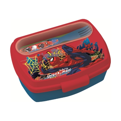 Picture of Stor: Marvel Spiderman Moving Target - Funny Sandwich Box With Cutlery (83509)