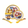 Picture of Stor: Paw Patrol Boy Rescue Pups 5 Pcs -Non Slip Bicolor Premium Set (Plate Bowl Tumbler 260 Ml & Cutlery) (81681)