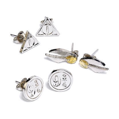 Picture of Carat Shop Harry Potter - Deathly Hallows/Golden Snitch/Platform Stud Earring Set (WE0104)