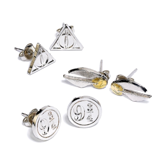 Picture of Carat Shop Harry Potter - Deathly Hallows/Golden Snitch/Platform Stud Earring Set (WE0104)