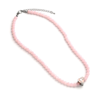Picture of Carat Shop Barbie - Pink Bead Necklace with Heart Shaped Bead Charm (BMN00006)