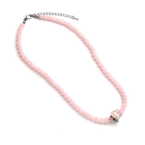 Picture of Carat Shop Barbie - Pink Bead Necklace with Heart Shaped Bead Charm (BMN00006)