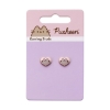 Picture of Carat Shop Pusheen - the Cat Pink Enamel and Gold Heart Stud Earrings (PTCE0104)