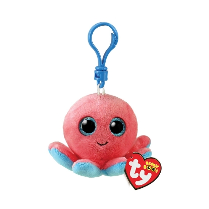Picture of AS TY Beanie Boo's: Sheldon the Coral Octopus - Keychain Plush 8,5cm (1607-35255)