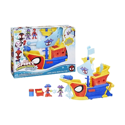 Picture of Hasbro Disney Jr. Marvel: Spidey And His Amazing Friends Waterwebs - Webs Ahoy Bubble Pirate Ship Playset (G0666)