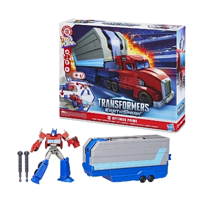 Picture of Hasbro Transformers Truck to Playset: Earthspark - Optimus Prime Battle Trailer (G0750)