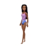 Picture of Mattel Barbie: Beach - Dark Skin Doll Wearing Tropical Pink and Blue Swimsuit (HXX49)