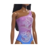 Picture of Mattel Barbie: Beach - Dark Skin Doll Wearing Tropical Pink and Blue Swimsuit (HXX49)