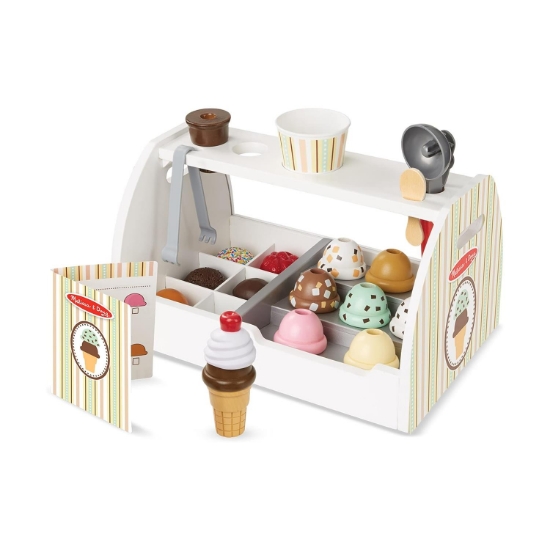 Picture of Melissa & Doug Pretend Play: Wood - Scoop & Serve Ice-Cream Counter Play Set (6074905)