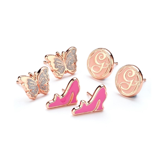 Picture of Carat Shop Wicked - Glinda Butterfly, G and Shoe Stud Earring Set (WKSE0001)