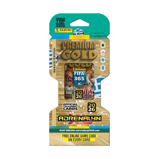 Picture of Panini Fifa 365: 2026 Adrenalyn XL- Premium Gold Blister (1 Premium Pack Greek Edition , 3 Premium Gold Limited Edition Cards , 1 Limited Edition Online Card)
