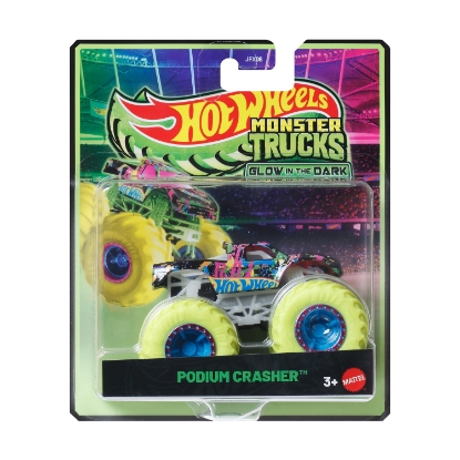 Picture of Mattel Hot Wheels: Monster Trucks Glow In The Dark - Podium Crasher Vehicle (JFX09)