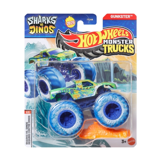 Picture of Mattel Hot Wheels Monster Trucks: Shark vs. Dinos - Gunkster Die-Cast Vehicle (JCD89)